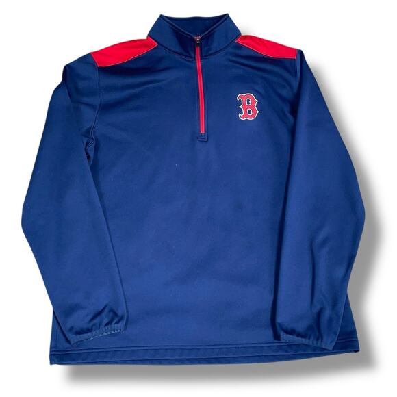 Boston Red Sox Quarter Zip Pullover Jacket Mens Large Blue MLB Genuine Baseball - Picture 8 of 9